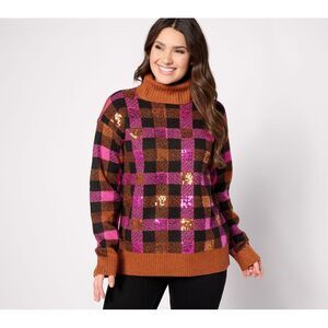 Studio Park Women's Top Sweater Sz L ParK x Alberti Popaj Multi-colored